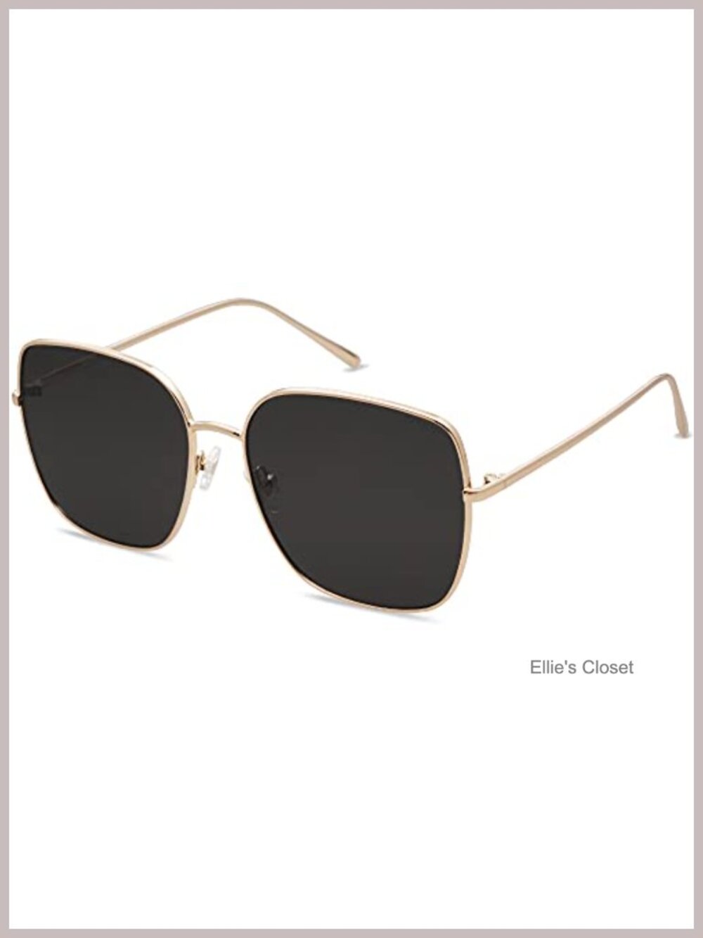 Oversized Square Metal Frame Sunglasses UV400 Full Frame Unisex